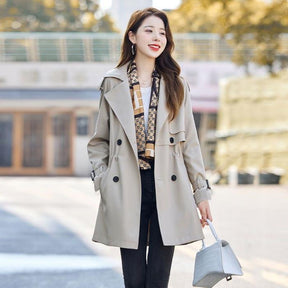 Autumn And Winter New Casual Figure Flattering Fashionable Top Women's Windbreaker Coat