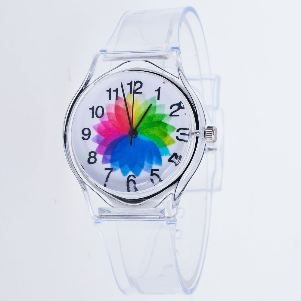 Korean Fashion And Beautiful Color Jelly Student Casual Watch