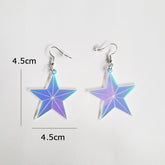 Colorful Laser Color-changing Acrylic Hollow Stud Earrings