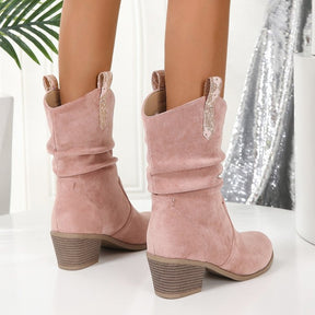 European And American Fashion Cloth Upper Fashion Plus Size Women's Boots