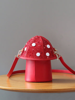 Cute Fashion Mushroom Diamond Cross-shoulder Bag