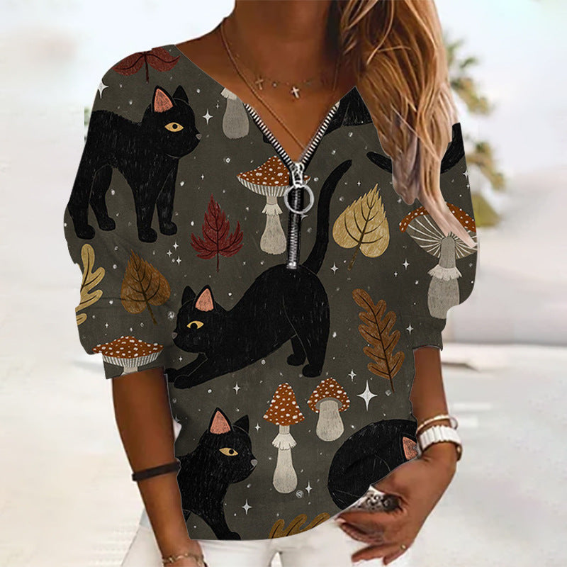 Women's Fashion Halloween Printed Sweater